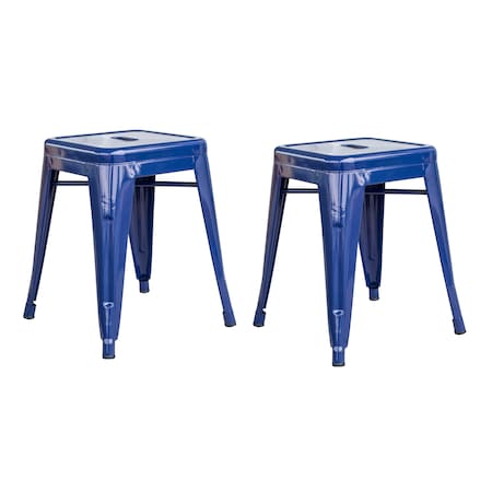 AMERIHOME Loft Blue 18" Metal Bar Stool, PK2 BS18BLUE